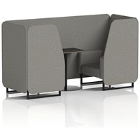 Brixworth 2 Seater Booth with Table, Black Legs, Black Table, X2 Fabric, Number Panels And Sofa