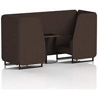 Brixworth 2 Seater Booth with Table, Black Legs, Black Table, Synergy Fabric, Wed Panels And Sofa