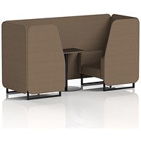 Brixworth 2 Seater Booth with Table, Black Legs, Black Table, Sumi Fabric, Osaka Panels And Sofa