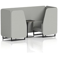 Brixworth 2 Seater Booth with Table, Black Legs, Black Table, Sumi Fabric, Tokyo Panels And Sofa