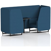 Brixworth 2 Seater Booth with Table, Black Legs, Black Table, Sumi Fabric, Uto Panels And Sofa