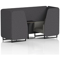 Brixworth 2 Seater Booth with Table, Black Legs, Black Table, X2 Fabric, Arithmetic Panels And Number Sofa
