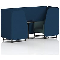 Brixworth 2 Seater Booth with Table, Black Legs, Black Table, X2 Fabric, Calculus Panels And Polygon Sofa