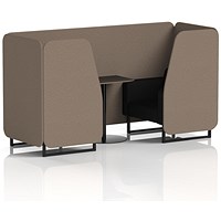 Brixworth 2 Seater Booth with Table, Black Legs, Black Table, X2 Fabric, Theory Panels And Diameter Sofa