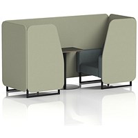 Brixworth 2 Seater Booth with Table, Black Legs, Black Table, Main Line Flax Fabric, Newbury Panels And Westminster Sofa