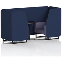 Brixworth 2 Seater Booth with Table, Black Legs, Black Table, Synergy Fabric, Alike Panels And Order Sofa