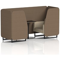 Brixworth 2 Seater Booth with Table, Black Legs, Black Table, Sumi Fabric, Osaka Panels And Zen Sofa