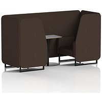 Brixworth 2 Seater Booth with Table, Black Legs, Grey/Black Table, Synergy Fabric, Wed Panels And Sofa