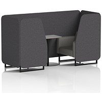Brixworth 2 Seater Booth with Table, Black Legs, Grey/Black Table, X2 Fabric, Arithmetic Panels And Number Sofa