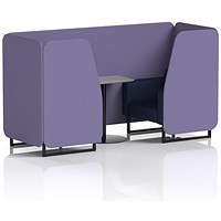 Brixworth 2 Seater Booth with Table, Black Legs, Grey/Black Table, Synergy Fabric, Order Panels And Alike Sofa