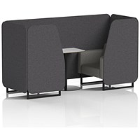 Brixworth 2 Seater Booth with Table, Black Legs, White/Black Table, X2 Fabric, Arithmetic Panels And Number Sofa