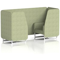 Brixworth 2 Seater Booth, White Legs, Rivet Fabric, Burnish Panels And Sofa