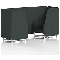 Brixworth 2 Seater Booth, White Legs, Rivet Fabric, Charcoal Panels And Sofa