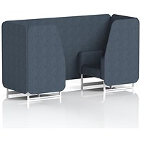 Brixworth 2 Seater Booth, White Legs, Rivet Fabric, Crucible Panels And Sofa