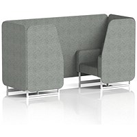 Brixworth 2 Seater Booth, White Legs, Rivet Fabric, Prime Panels And Sofa