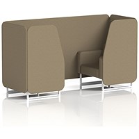 Brixworth 2 Seater Booth, White Legs, Main Line Flax Fabric, Bank Panels And Sofa