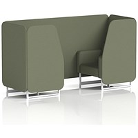 Brixworth 2 Seater Booth, White Legs, Main Line Flax Fabric, Monument Panels And Sofa