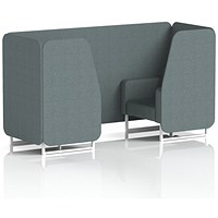 Brixworth 2 Seater Booth, White Legs, Main Line Flax Fabric, Westminster Panels And Sofa