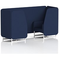 Brixworth 2 Seater Booth, White Legs, Synergy Fabric, Alike Panels And Sofa