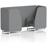 Brixworth 2 Seater Booth, White Legs, Synergy Fabric, Partner Panels And Sofa