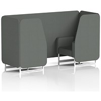 Brixworth 2 Seater Booth, White Legs, Sumi Fabric, Kobe Panels And Sofa