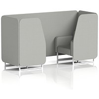 Brixworth 2 Seater Booth, White Legs, Sumi Fabric, Tokyo Panels And Sofa