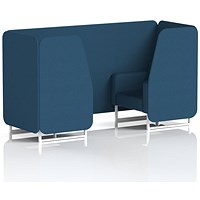 Brixworth 2 Seater Booth, White Legs, Sumi Fabric, Uto Panels And Sofa