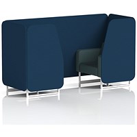 Brixworth 2 Seater Booth, White Legs, X2 Fabric, Calculus Panels And Polygon Sofa