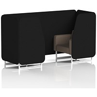 Brixworth 2 Seater Booth, White Legs, X2 Fabric, Diameter Panels And Theory Sofa