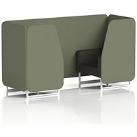 Brixworth 2 Seater Booth, White Legs, Main Line Flax Fabric, Monument Panels And Temple Sofa