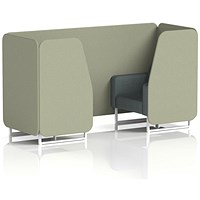 Brixworth 2 Seater Booth, White Legs, Main Line Flax Fabric, Newbury Panels And Westminster Sofa