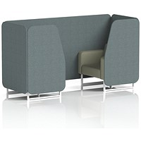 Brixworth 2 Seater Booth, White Legs, Main Line Flax Fabric, Westminster Panels And Newbury Sofa