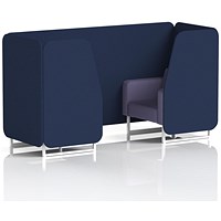 Brixworth 2 Seater Booth, White Legs, Synergy Fabric, Alike Panels And Order Sofa