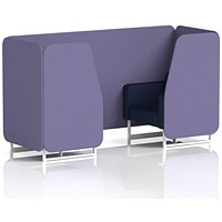 Brixworth 2 Seater Booth, White Legs, Synergy Fabric, Order Panels And Alike Sofa