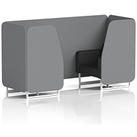 Brixworth 2 Seater Booth, White Legs, Synergy Fabric, Partner Panels And Mix Sofa