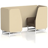 Brixworth 2 Seater Booth, White Legs, Sumi Fabric, Zen Panels And Osaka Sofa
