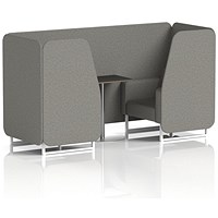 Brixworth 2 Seater Booth with Table, White Legs, Black/Silver Table, X2 Fabric, Number Panels And Sofa