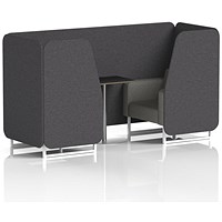 Brixworth 2 Seater Booth with Table, White Legs, Black/Silver Table, X2 Fabric, Arithmetic Panels And Number Sofa