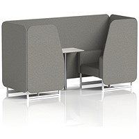 Brixworth 2 Seater Booth with Table, White Legs, White/Silver Table, X2 Fabric, Number Panels And Sofa