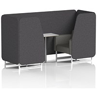 Brixworth 2 Seater Booth with Table, White Legs, White/Silver Table, X2 Fabric, Arithmetic Panels And Number Sofa
