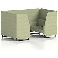 Brixworth 4 Seater Booth, Black Legs, Rivet Fabric, Burnish Panels And Sofa