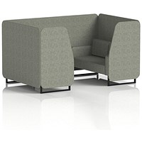 Brixworth 4 Seater Booth, Black Legs, Rivet Fabric, Vitreous Panels And Sofa