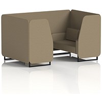 Brixworth 4 Seater Booth, Black Legs, Main Line Flax Fabric, Bank Panels And Sofa