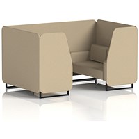 Brixworth 4 Seater Booth, Black Legs, Main Line Flax Fabric, Upminster Panels And Sofa
