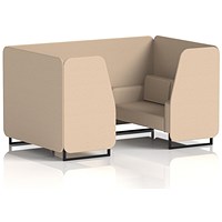 Brixworth 4 Seater Booth, Black Legs, Synergy Fabric, Affix Panels And Sofa