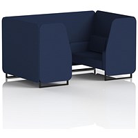 Brixworth 4 Seater Booth, Black Legs, Synergy Fabric, Alike Panels And Sofa