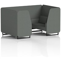 Brixworth 4 Seater Booth, Black Legs, Sumi Fabric, Kobe Panels And Sofa