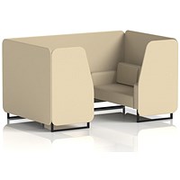 Brixworth 4 Seater Booth, Black Legs, Sumi Fabric, Zen Panels And Sofa