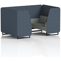 Brixworth 4 Seater Booth, Black Legs, Rivet Fabric, Crucible Panels And Prime Sofa