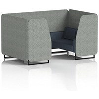 Brixworth 4 Seater Booth, Black Legs, Rivet Fabric, Prime Panels And Crucible Sofa